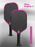 Raw Carbon Fiber Pickleball Paddle Racket Cold Pressed PP Honeycomb Core Spin Accelerator Entertainment