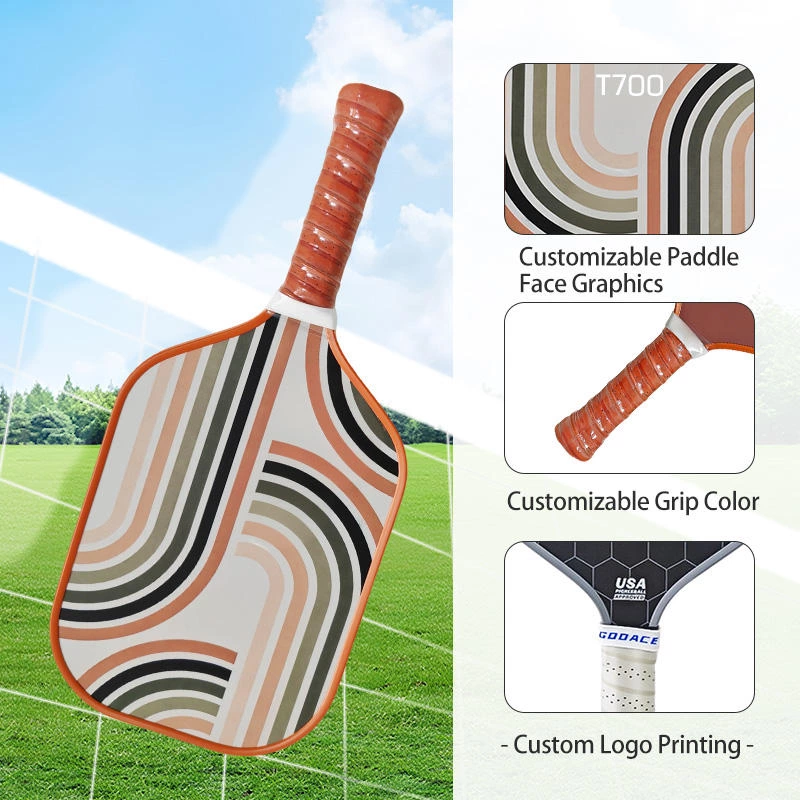 Custom Carbon Fiber Pickleball Paddle USAPA Approved 14mm T700 Cold Press 16mm Graphite Pickleball Racket Matte Surface