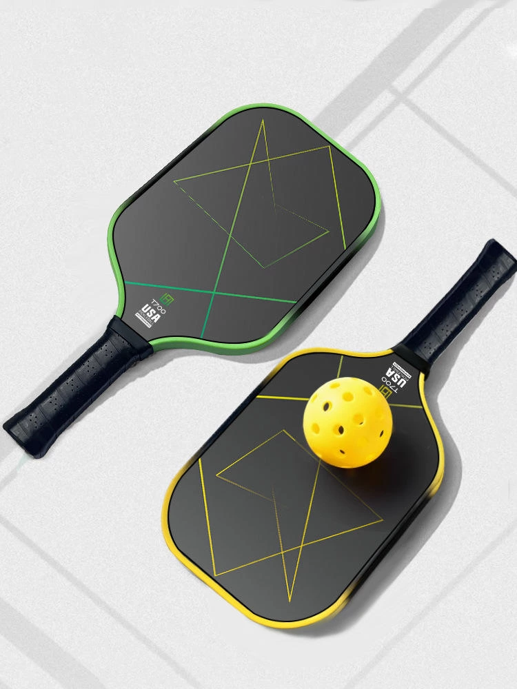 Raw Carbon Fiber Pickleball Paddle Racket Cold Pressed PP Honeycomb Core Spin Accelerator Entertainment