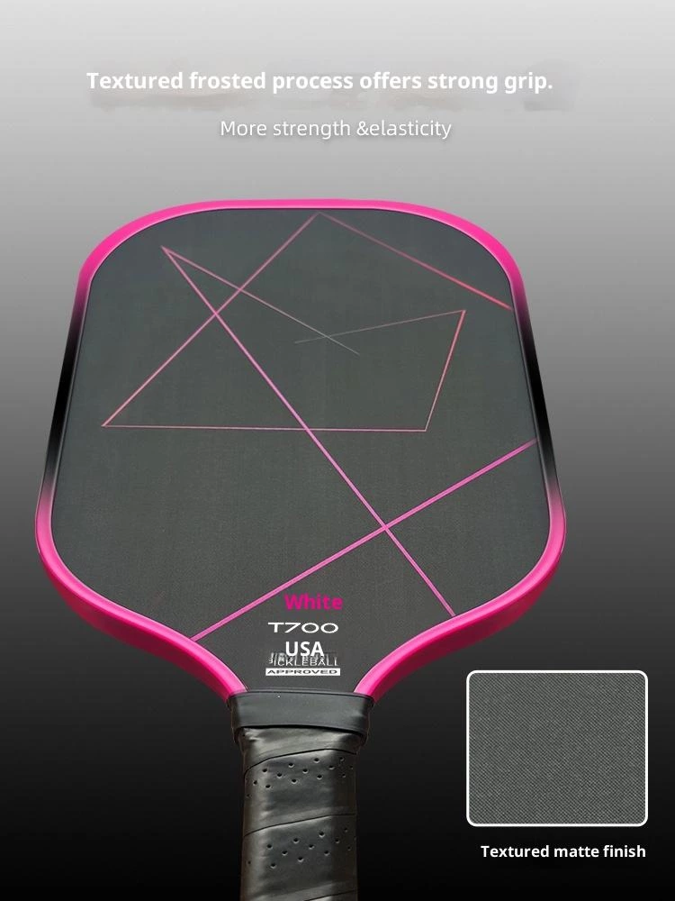 Raw Carbon Fiber Pickleball Paddle Racket Cold Pressed PP Honeycomb Core Spin Accelerator Entertainment