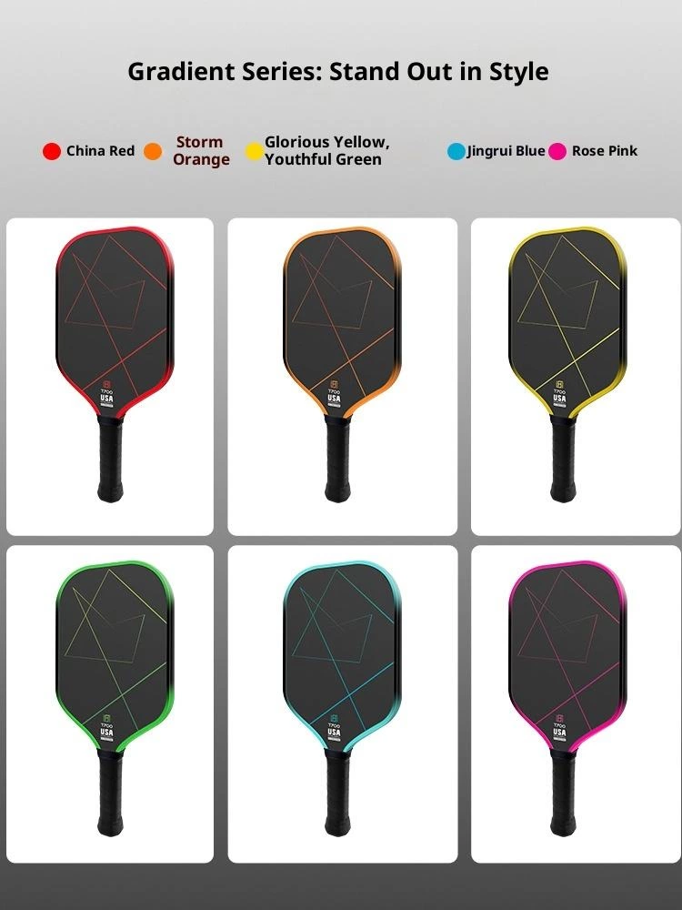 Raw Carbon Fiber Pickleball Paddle Racket Cold Pressed PP Honeycomb Core Spin Accelerator Entertainment